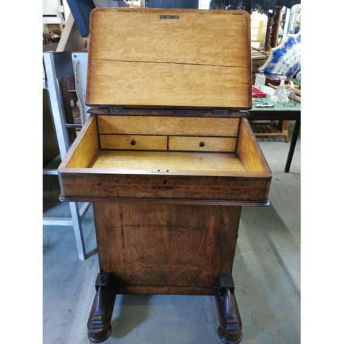 650 - Victorian walnut Davenport , Period features as expected dummie drawers on the left hand side  fully... 