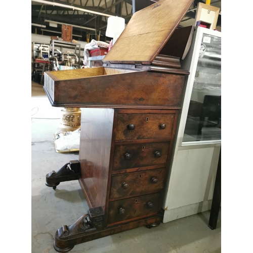 650 - Victorian walnut Davenport , Period features as expected dummie drawers on the left hand side  fully... 