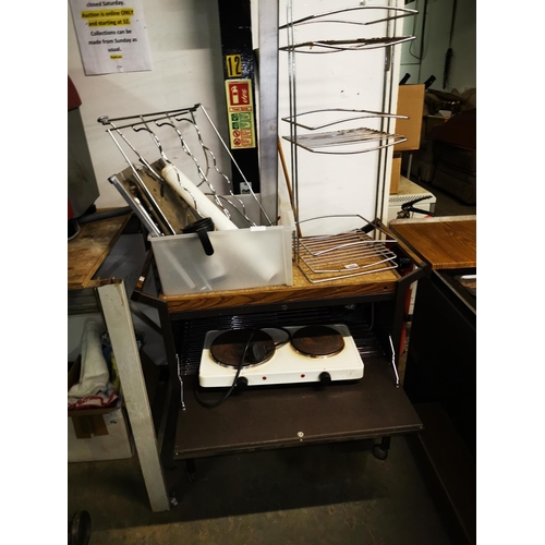 476 - Hostess trolley plus Miscellaneous shelving Items