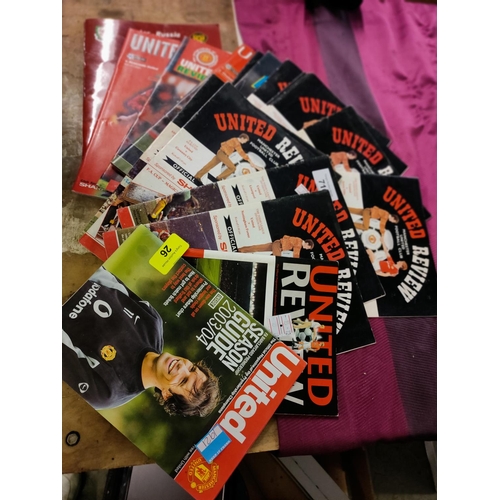 26 - collection of Manchester united football Programmes