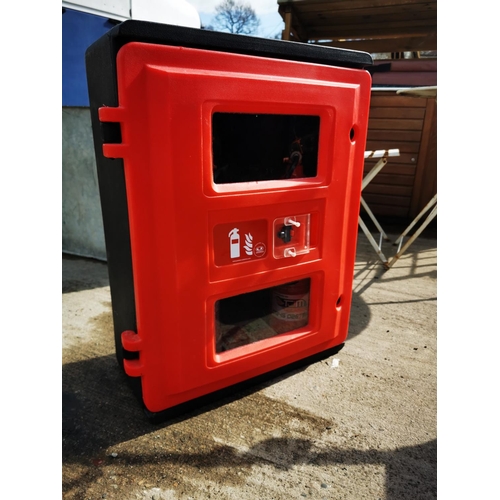 21B - NEW UNUSED LOCKABLE FROM COMMERCIAL CLEARANCE LARGE DOUBLE CABINET TOUGHENED HEAVY DUTY PLASTIC FIRE... 