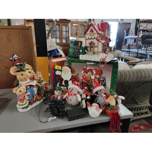 468 - Large collection of Christmas decorations, ornaments and lights