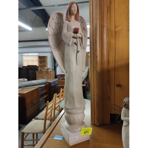 471 - Tall Angel holding Rose Ornament