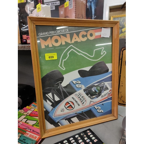 659 - Grand Prix circuit de Monaco framed poster