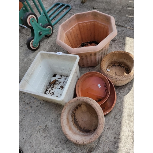 35 - selection of various garden pots