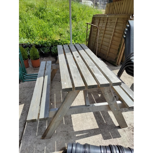 41 - LARGE wooden picnic bench AS NEW