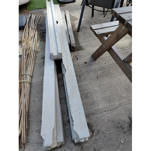 47 - selection of concrete posts 6ft x 4 and 1 x 4ft plus to door lintels