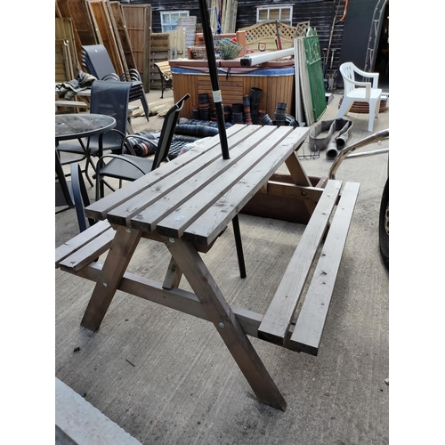 48 - wooden garden picnic bench