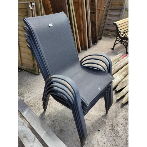 57 - garden chairs metal black x 5