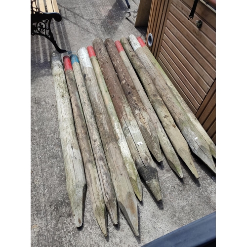 58 - various selection of posts wooden approx 5ft