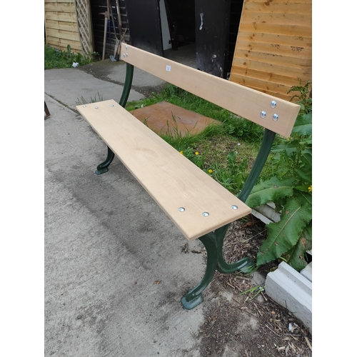 95 - wooden and heavy iron 4ft garden bench