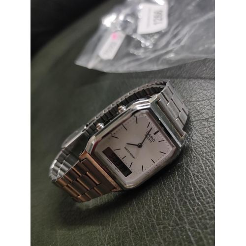 Fabulous vintage 1980's Casio silver coloured mens watch Analogue and ...