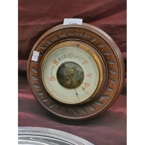 719 - Vintage wooden cased barometer