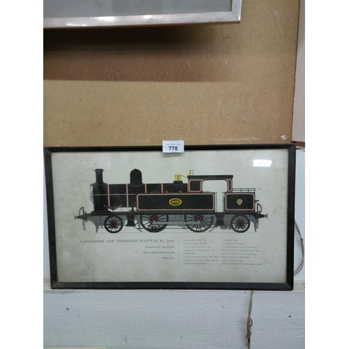 778 - Framed print of Lancashire and Yorkshire Railway no.1008