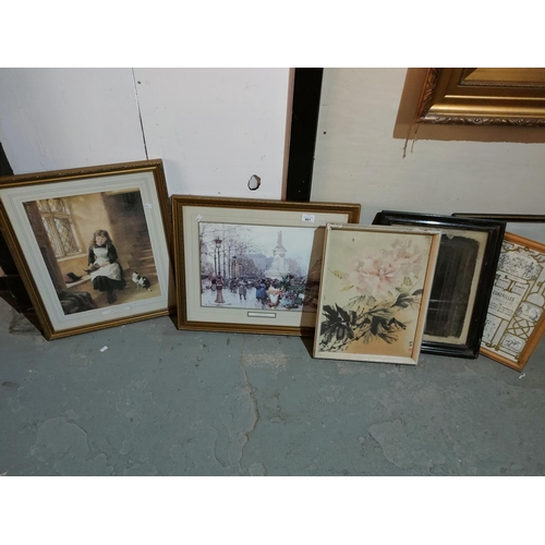 801 - Collection of framed pictures and frames