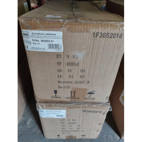 301 - TWO BOXES OF BULKHEAD LIGHT FITTINGS TWENTL UNITS IN ALL