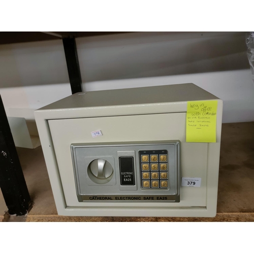 379 - As new cathedral electronic safe ea25 WITH KEYS AND CODE