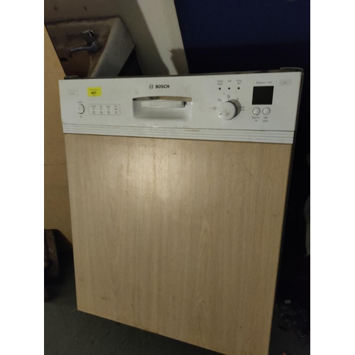 441 - Bosch dishwasher with wood effect front. In working order