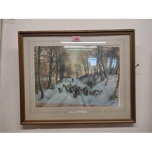 1529 - Framed print entitled ‘evening glow’ by Joseph Farquharson