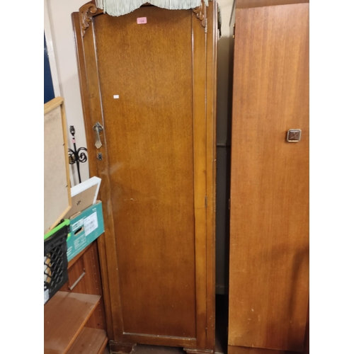 1599 - Vintage lockable wardrobe with brass effect handle and key