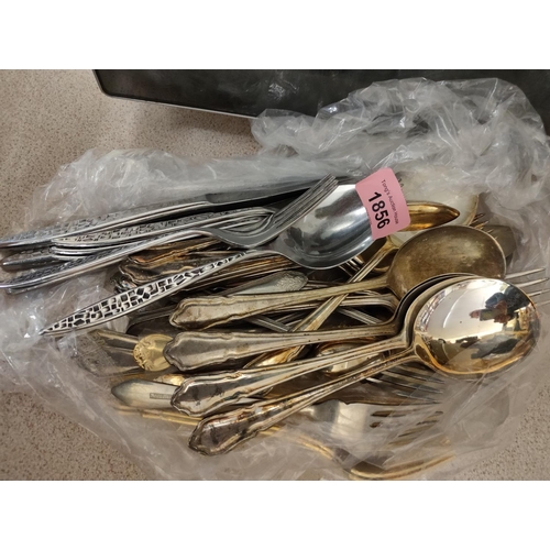 1856 - Collection of cutlery including silver plate