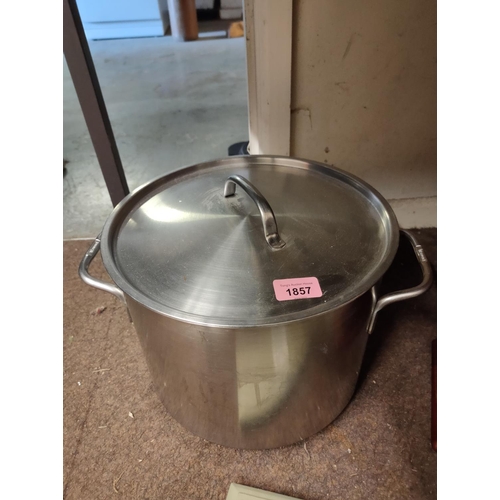 1857 - Large two handled jam pan with lid