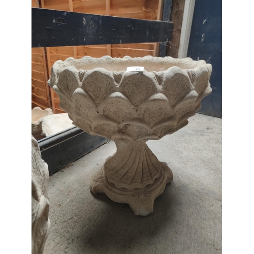 15 - LARGE CONCRETE TWO PIECE PLANTER 19