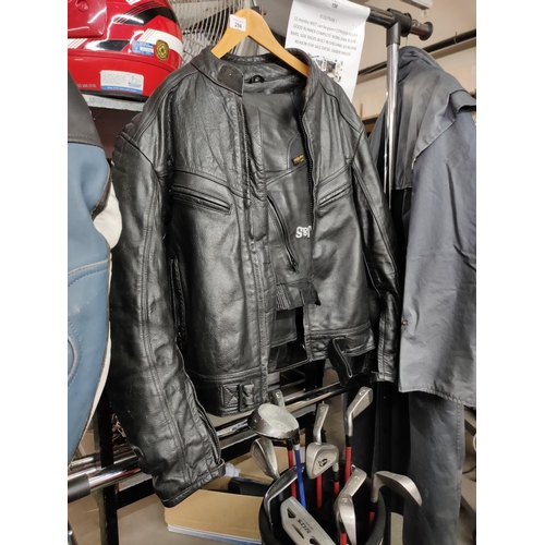 294 - BLACK LEATHERS FOR MOTOR BIKE SIZE XL GREAT CONDITION