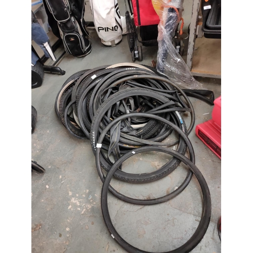 296 - BIG SELECTION OF BIKE TYRES ALSO TUBES