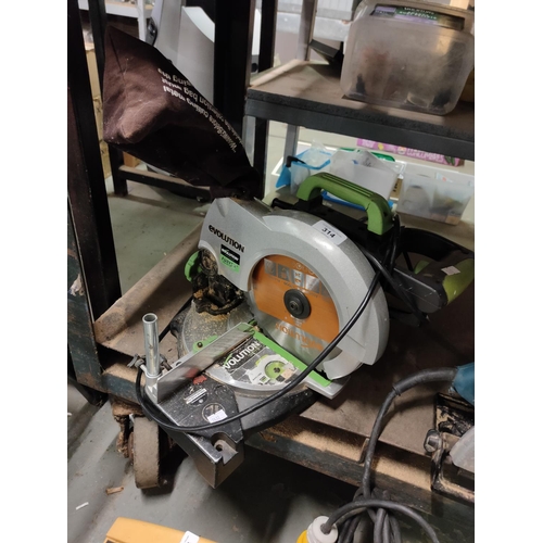 314 - EVOLUTION CIRCULAR SAW ON STAND 240 V