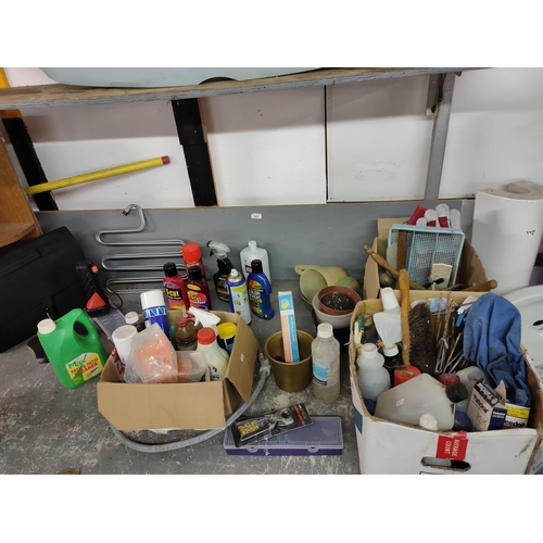 372 - HUGE JOB LOT  IN THIS ONE CAR CLEANERS SPRAYS SHARPENING STONE GARDEN PRODUCTS HOLE PUNCH ETC