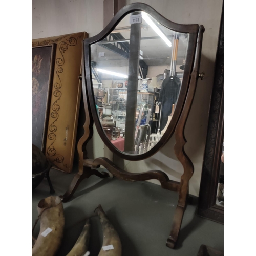 1173 - Stunning Edwardian shield shaped ladies dressing table revolving mirror