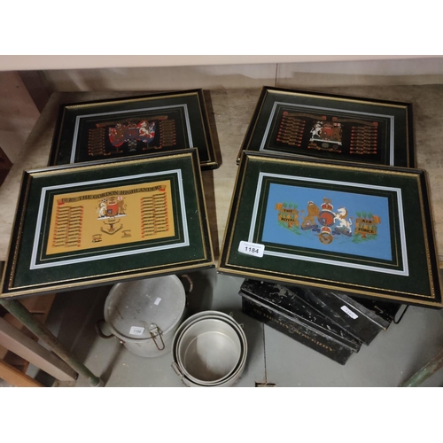 1184 - A set of four framed military plaques