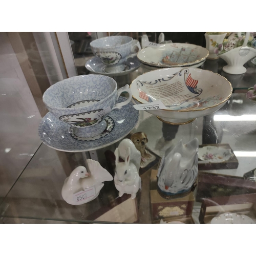 1232 - A small collection of china items including cup and saucer