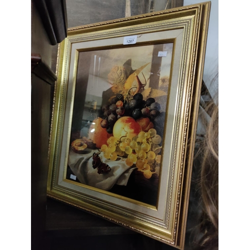 1267 - A modern framed picture of still life fruit