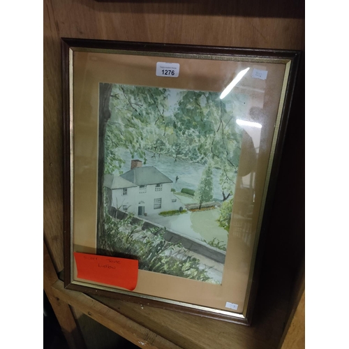 1276 - An original framed watercolour of the River Teme