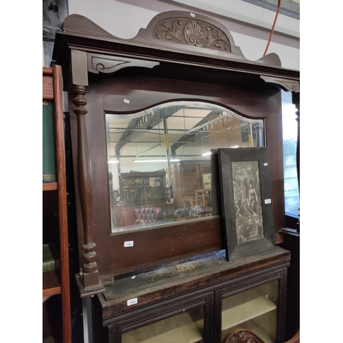 1783 - Late Victorian mirror backed dressing table top beautifully carved and turned, 45'' wide x 45'' tall