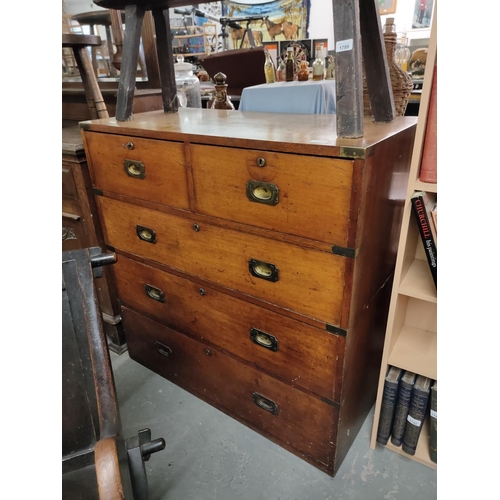 1788 - Officers Campaign or Marine chest of Drawers in Mahogany 19th Century (circa 1840) all original hand... 