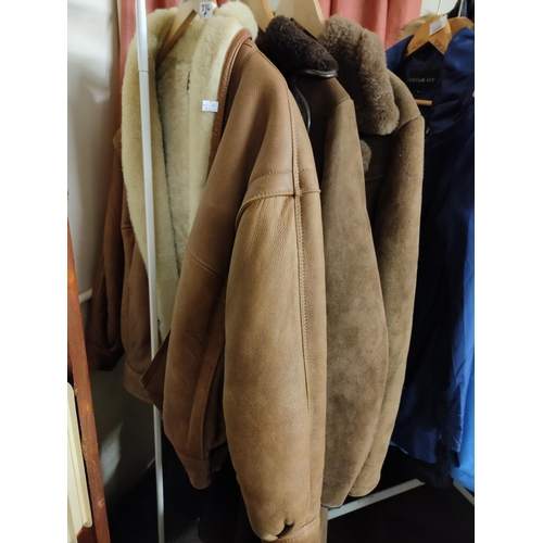 2094 - Three sheepskin coats, great quality. Approximate size medium