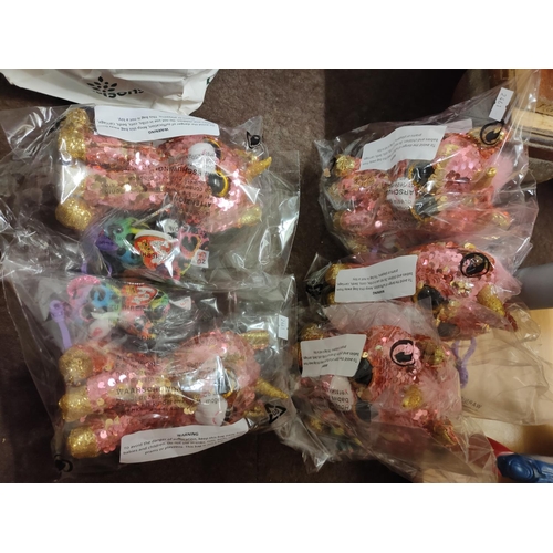 2202 - Five packs of TY soft toys each one containing a Flippables toy and a beanie boos toy