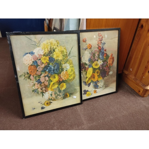 2264 - Pair of vintage framed flower prints