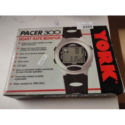 2355 - York pacer 300 heart rate monitor in box