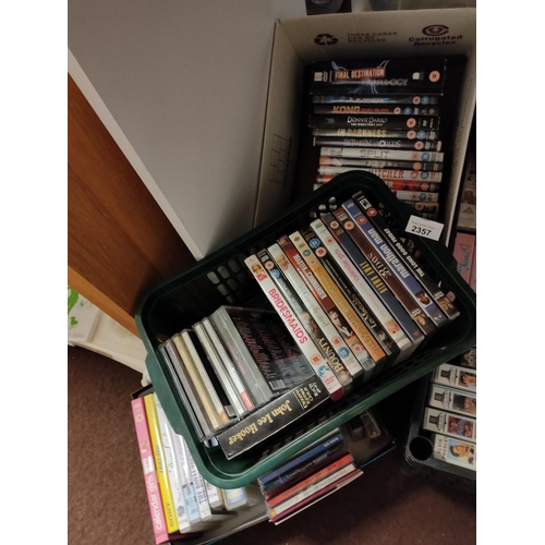 2357 - Collection of DVDs and CDs including final destination, Donnie Darko, bridesmaids, Cher and Enrique ... 