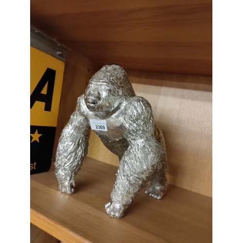 2369 - Silver coloured Gorilla approx 10