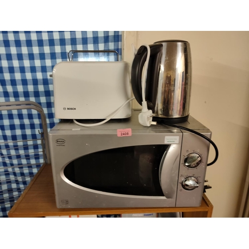 2408 - Swan microwave (working), toaster and kettle