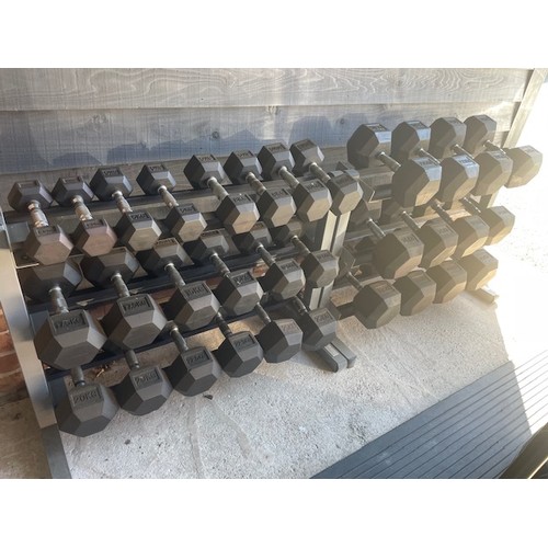 1 - Body Power Rubber Hex Dumbbells 1-40kg

Set contains the following:

2 x 1kg
2 x 2kg
2 x 5kg
2 x 8kg... 