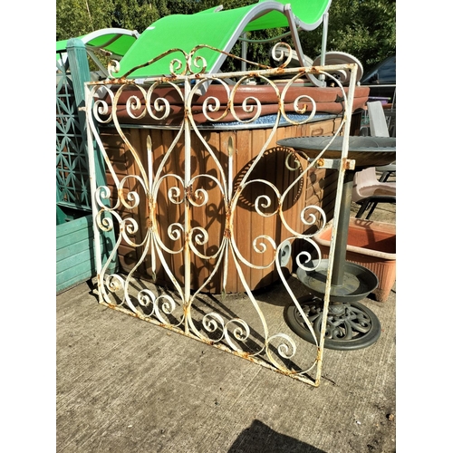 49 - Wrought iron gate 3.4ft W x 3.5ft h