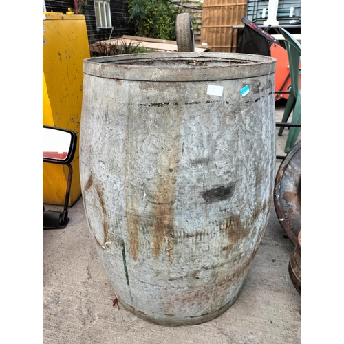 64 - very large galvanised tank barrel