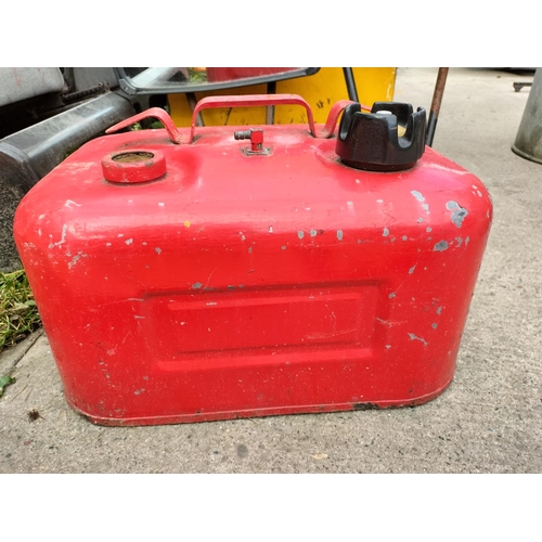 72 - Large red metal boat oil carrier