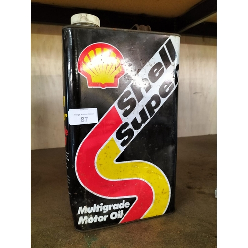 87 - Shell super motor oil can